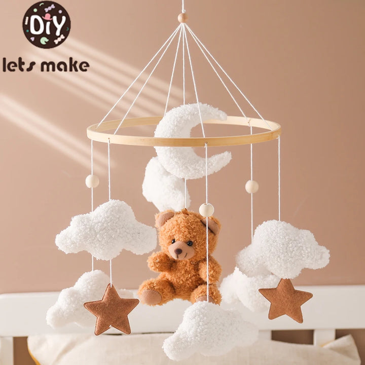 Baby Crib Mobile Wooden Rattle Toy Bed
